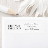 Modern Fifty and Fabulous Bold 50th Birthday Party ラベル (インサイチュ)