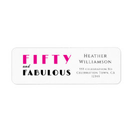 Modern Fifty and Fabulous Bold 50th Birthday Party ラベル
