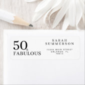 Modern Fifty and Fabulous Bold 50th Birthday Party ラベル (インサイチュ)