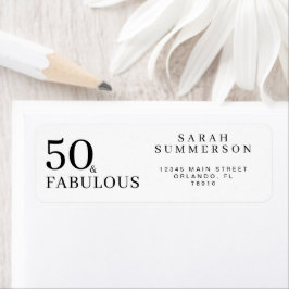 Modern Fifty and Fabulous Bold 50th Birthday Party ラベル