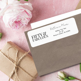 Modern Fifty and Fabulous Bold 50th Birthday Party ラベル