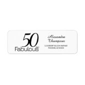 Modern Fifty and Fabulous Bold 50th Birthday Party ラベル (正面)