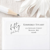 Modern Fifty and Fabulous Bold 50th Birthday Party ラベル (インサイチュ)