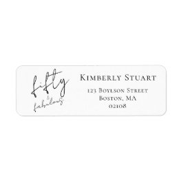 Modern Fifty and Fabulous Bold 50th Birthday Party ラベル