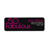 Modern Fifty and Fabulous Bold 50th Birthday Party ラベル (正面)