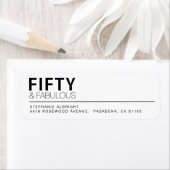 Modern Fifty and Fabulous Bold 50th Birthday Party ラベル (インサイチュ)