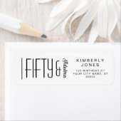 Modern Fifty and Fabulous Bold 50th Birthday Party ラベル (インサイチュ)