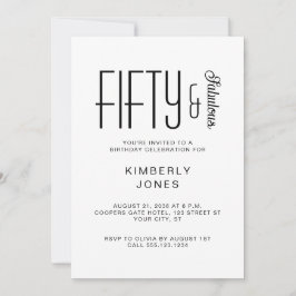 Modern Fifty And Fabulous Bold 50th Birthday Party 招待状