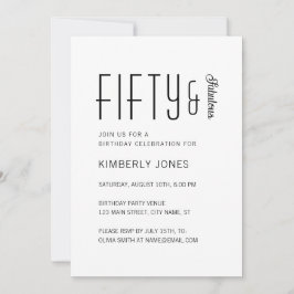 Modern Fifty And Fabulous Bold 50th Birthday Party 招待状