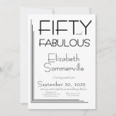 Modern Fifty and Fabulous Bold 50th Birthday Party 招待状 (正面)