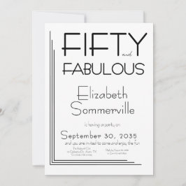 Modern Fifty and Fabulous Bold 50th Birthday Party 招待状