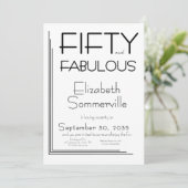 Modern Fifty and Fabulous Bold 50th Birthday Party 招待状 (スタンド正面)