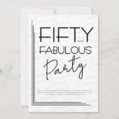 Modern Fifty and Fabulous Bold 50th Birthday Party 招待状 (裏面)