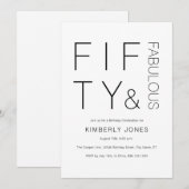 Modern Fifty And Fabulous Bold 50th Birthday Party 招待状 (正面/裏面)