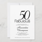Modern Fifty and Fabulous Bold 50th Birthday Party 招待状 (正面)