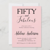 Modern Fifty and Fabulous Bold 50th Birthday Party 招待状 (正面)