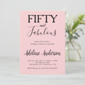 Modern Fifty and Fabulous Bold 50th Birthday Party 招待状 (スタンド正面)