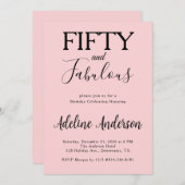 Modern Fifty and Fabulous Bold 50th Birthday Party 招待状 (正面/裏面)