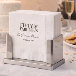 Modern Fifty and Fabulous Bold 50th Birthday Party 縁ありカクテルナプキン