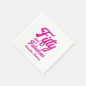 Modern Fifty and Fabulous Pink 50th Birthday Party スタンダードカクテルナプキン (角)