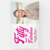 Modern Fifty and Fabulous Pink 50th Birthday Party 横断幕 (縦)