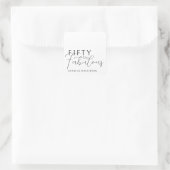 Modern Fifty and Fabulous Script 50th Birthday スクエアシール (バッグ)