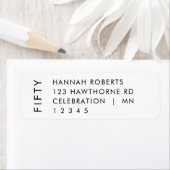 Modern Fifty Bold 50th Birthday Party ラベル (インサイチュ)