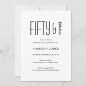 Modern Fifty & Fabulous 50th Birthday Party 招待状 (正面)