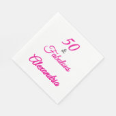 Modern Fifty &Fabulous Bold 50th Birthday Napkin スタンダードランチョンナプキン (角)