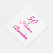Modern Fifty &Fabulous Bold 50th Birthday Napkin スタンダードランチョンナプキン (角)