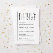 Modern Fifty & Fabulous Bold 50th Birthday Party 招待状