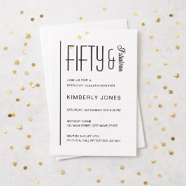 Modern Fifty & Fabulous Bold 50th Birthday Party 招待状