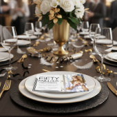 Modern Fifty & Fabulous Photo 50th Birthday Party 招待状