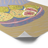 Modern Fig Still Life Pastel Painterly Fruit Art  ポスター (角)