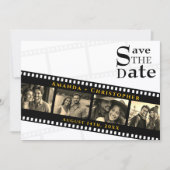 Modern Filmstrip QR Code Photo Wedding セーブザデート (正面)