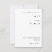 Modern Fine Line Signature Script Luxury Invite セーブザデート (正面)