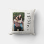 Modern First Christmas Engaged Couples Photo クッション (正面)