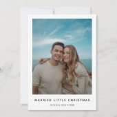Modern First Married Little Christmas Beach Photo シーズンカード (正面)