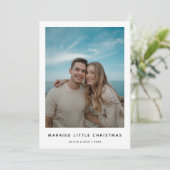 Modern First Married Little Christmas Beach Photo シーズンカード (スタンド正面)