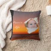 Modern First Mother’s Day Throw Pillow - Sunset クッション (ブランケット)