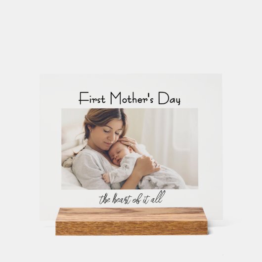 Modern  First Mother's Day Photo Acrylic Gift アクリルサイン (正面)