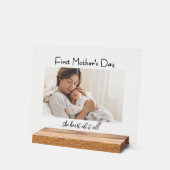 Modern  First Mother's Day Photo Acrylic Gift アクリルサイン (傾斜)