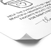 Modern First Year Bucket List Baby Shower Sign ポスター (角)