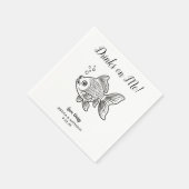 Modern Fish Wedding Cocktail Napkins  スタンダードカクテルナプキン (角)