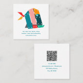 Modern Fishing Business Card with QR Code スクエア名刺 (正面/裏面)