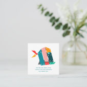 Modern Fishing Business Card with QR Code スクエア名刺 (スタンド正面)