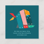 Modern Fishing Business Card with QR Code スクエア名刺 (正面)