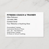Modern Fitness Coach And Trainer 名刺 (裏面)