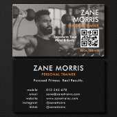 Modern Fitness Coach Photo QR Code 名刺