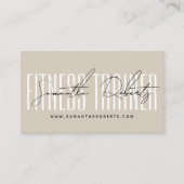 Modern fitness personal trainer beige 名刺 (正面)